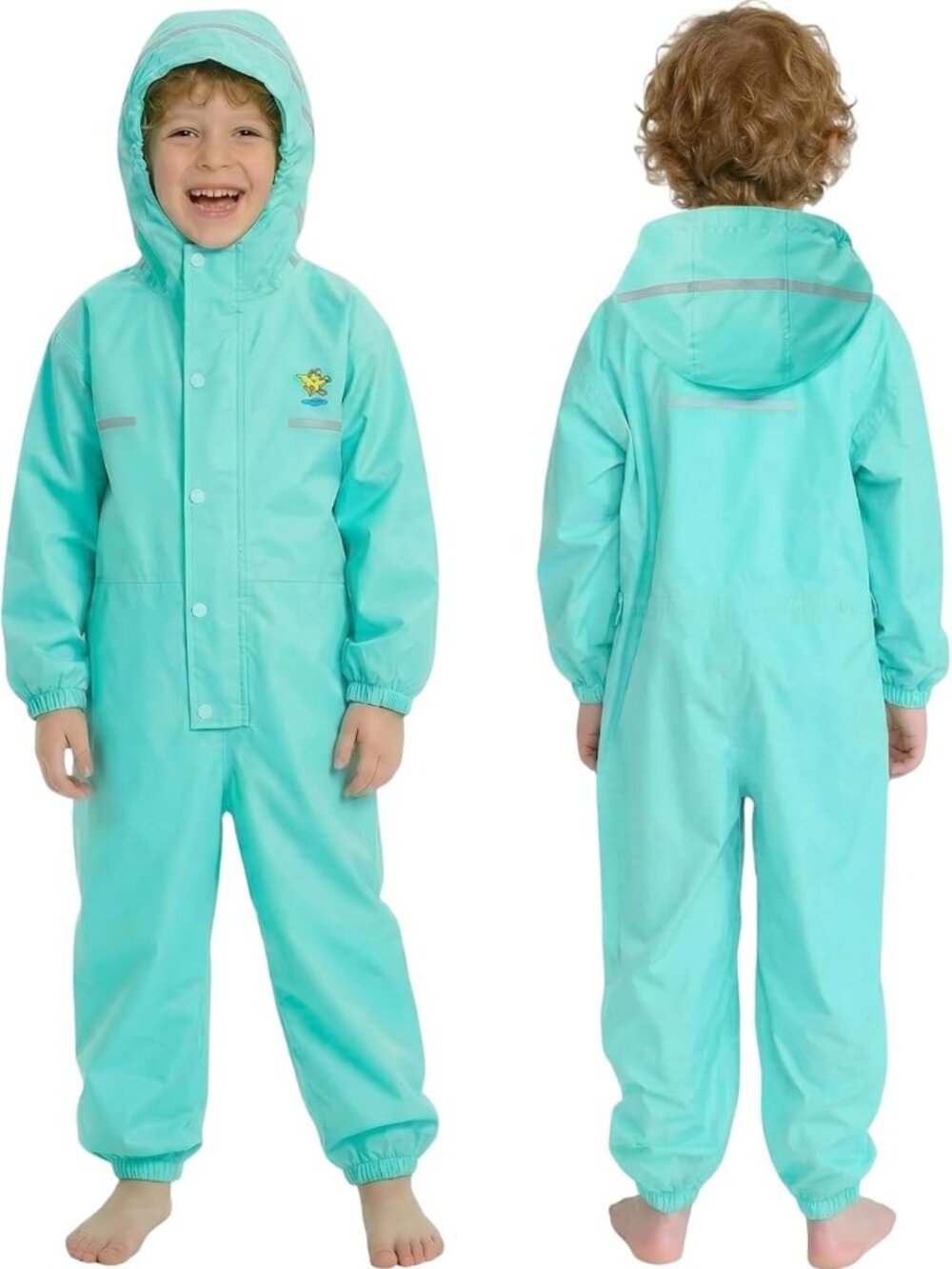 Waterproof Toddler Rain Suit | One-Piece Coverall for Kids 2-12 Years